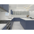 Wall mount laminate blue american kitchen cabinet modern